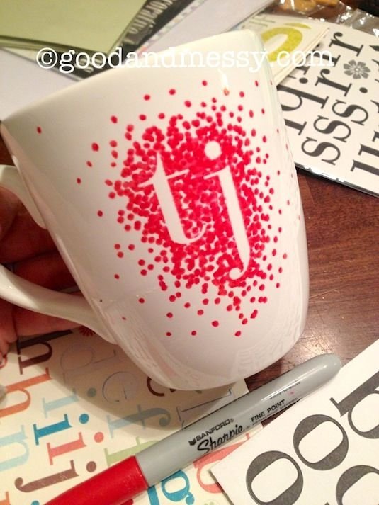 Monogrammed Sharpie Mug