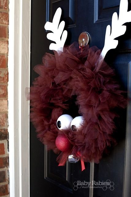 Reindeer Tulle Wreath