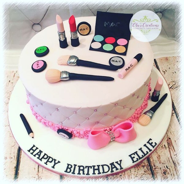 Send cake for girls with makeup articles on top online by GiftJaipur in  Rajasthan