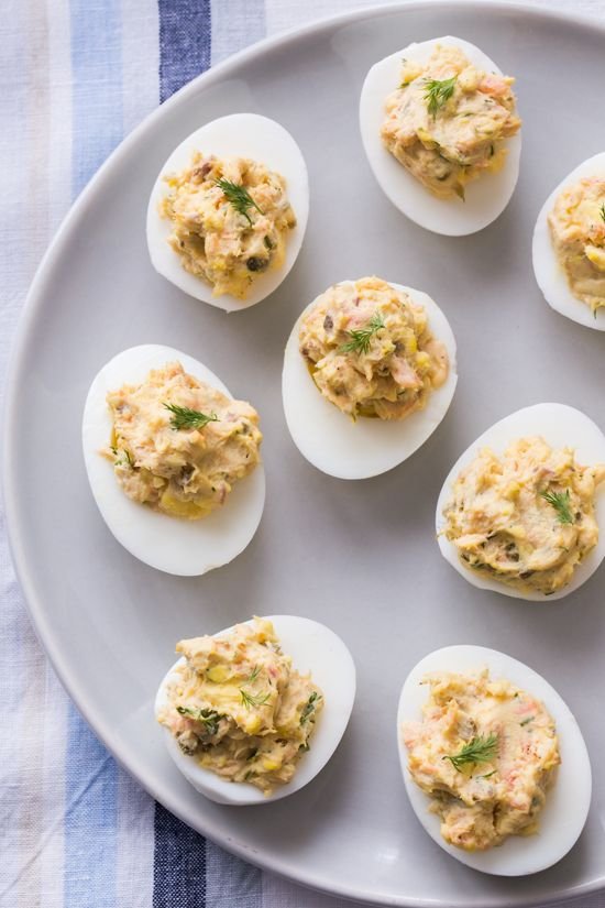 Smoked Salmon Deviled Eggs