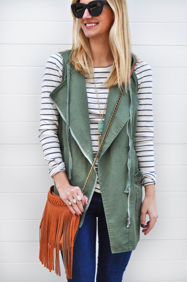 A Long Necklace Will Stand out against a Basic Tee