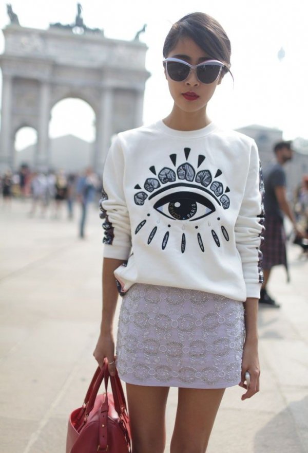 Kenzo Eye,white,clothing,sleeve,fashion,