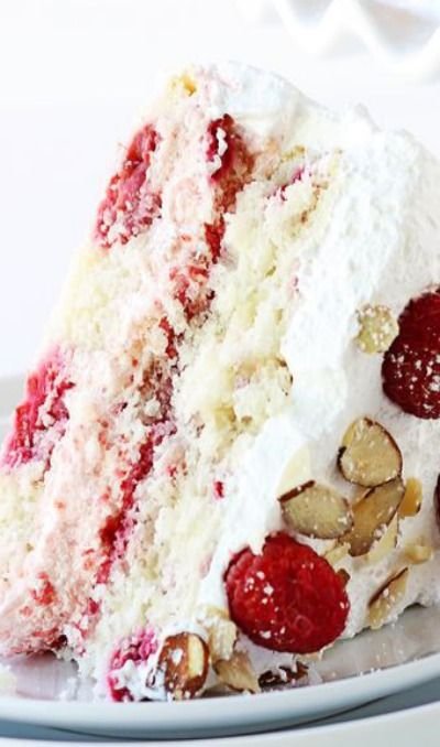 Chilled Raspberry Almond Cake