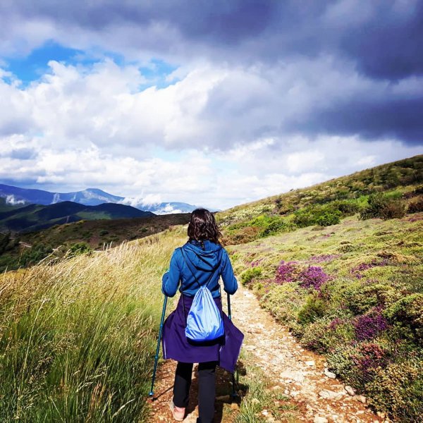 sky, mountainous landforms, ridge, path, wilderness,