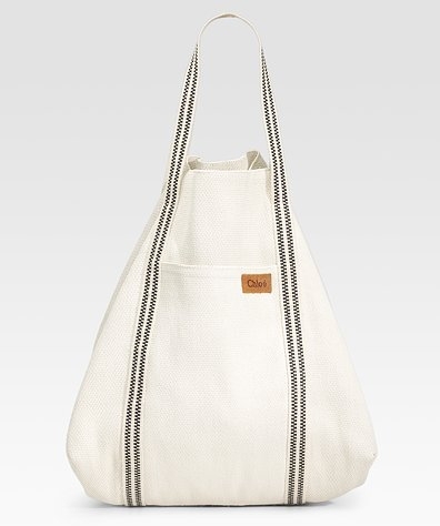 Chloé Striped Canvas Beach Tote