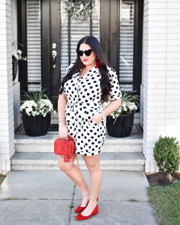 clothing, red, polka dot, footwear, design,