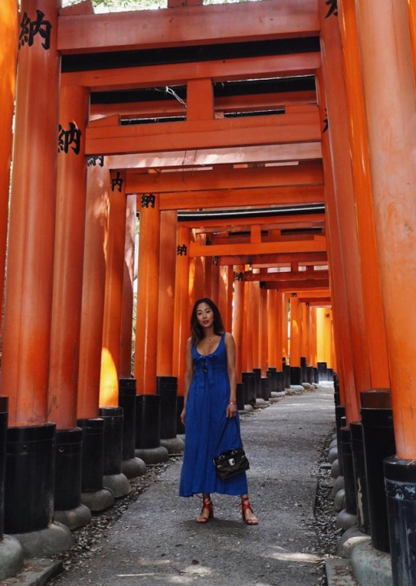 color, torii, red, monk, temple,