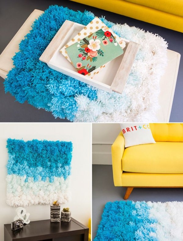 DIY: Pom Pom Rug, Wall Hanging and Table Cover