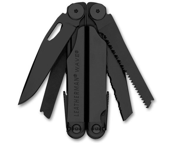 Wave Black Oxide Finish Multi Tool with Nylon Molle Sheath