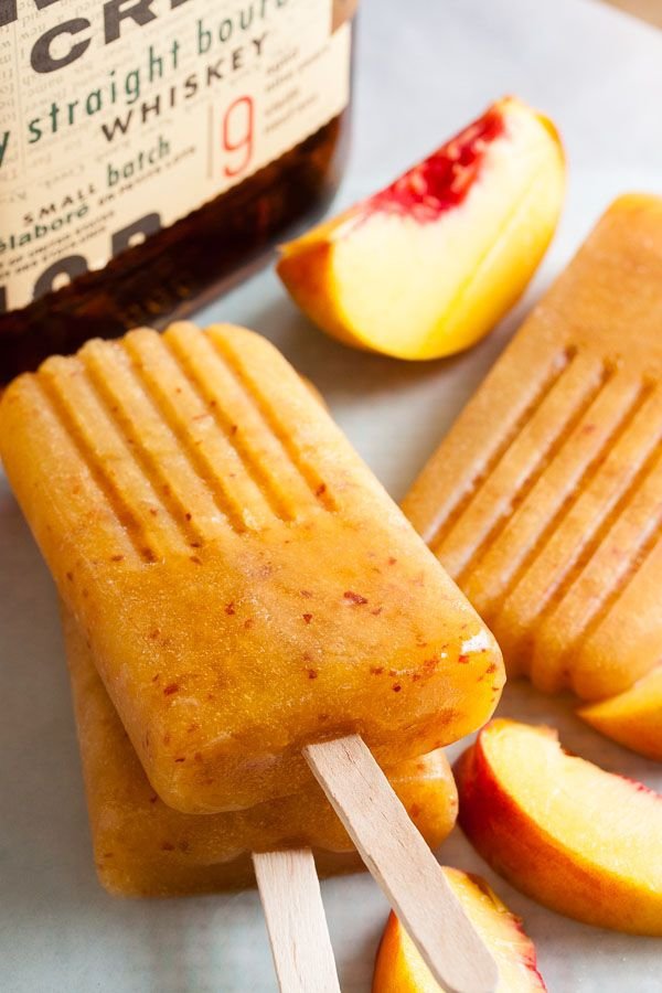 Peach Bourbon Popsicles