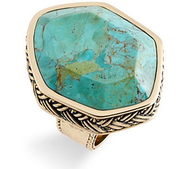 Barse “Montage” Hexagonal Semi Precious Stone Ring