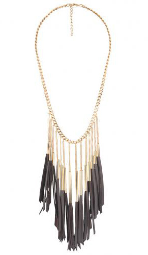 Forever21 Leatherette Tassel Necklace