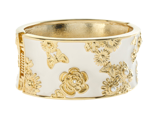 Tallulah Tu Enamel Bangle with Floral Design