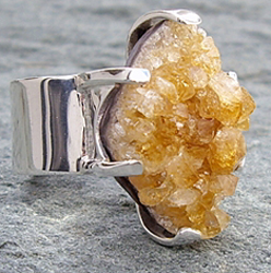 Citrine Cluster Ring