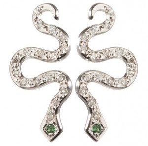 Ileana Makri Diamond Snake Earrings