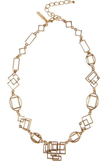 Oscar De La Renta Geometric Link Necklace