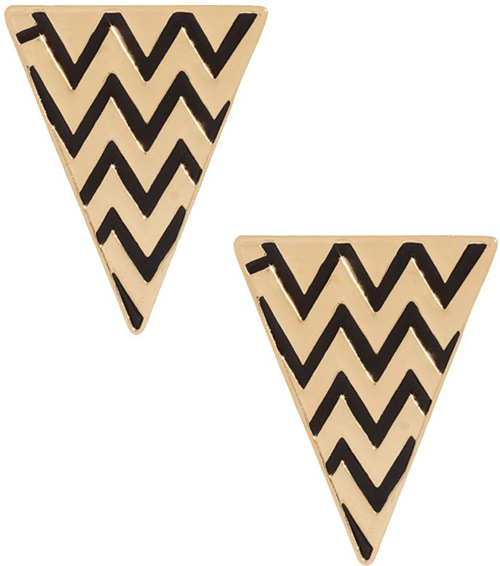 ASOS Zig Zag Enamel Triangle Earrings