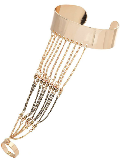 Topshop Mixed Metal Hand Harness