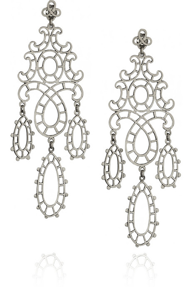 Laurent Gandini Marie Antoinette Sterling Silver Lace Earrings