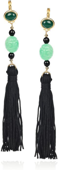 Kenneth Jay Lane Beaded Tassel Earrings