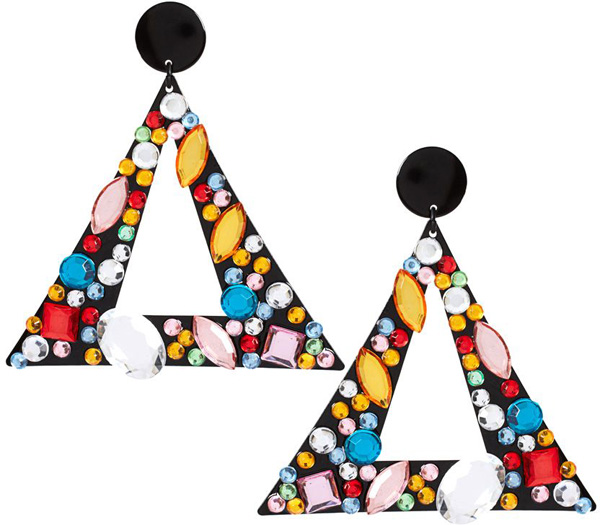 ASOS Jewelled Triangle Earrings