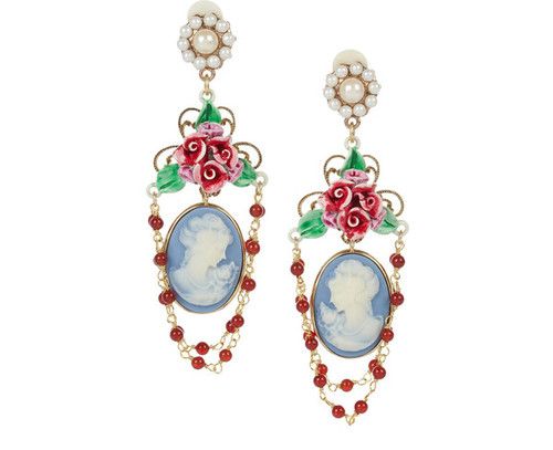 Cameo Chandelier Earrings