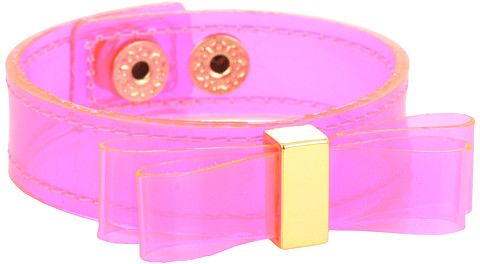 BCBGeneration Pink and Gold Neon Bow Bracelet