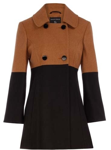 Dorothy Perkins Tobacco Colour Block Coat