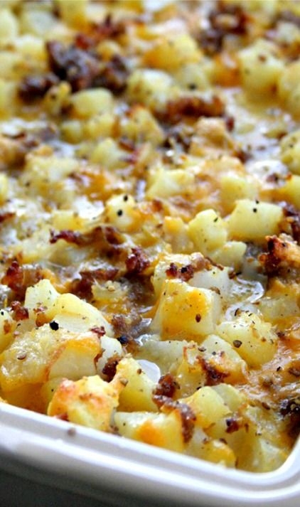 Cheesy Potato Breakfast Casserole is a Hit