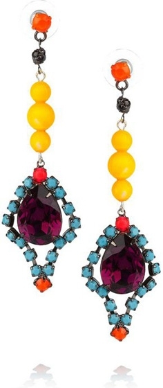 Tom Binns Fauve Electro Drop Colored Earrings