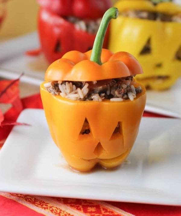 Halloween Stuffed Peppers