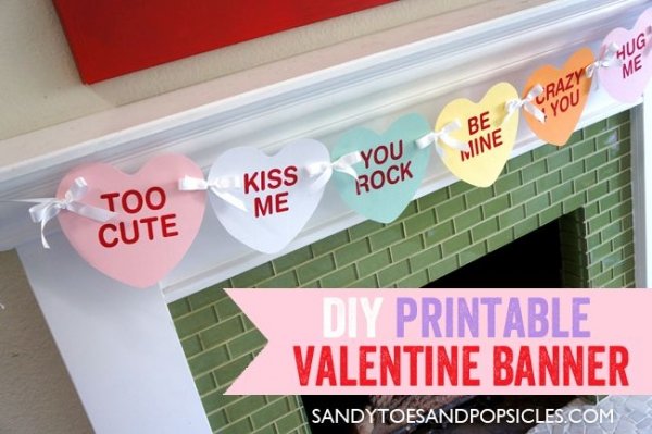 Easy Candy Hearts Banner