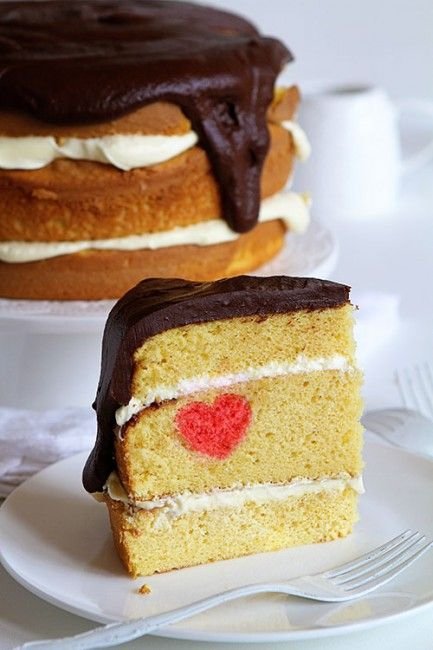 Boston Cream Pie Surprise inside Cake