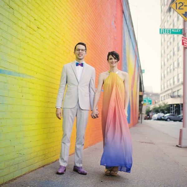 The Bride Matches the Background!