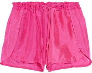 Tara Matthews Indulgence Cherry-Embroidered Silk Shorts