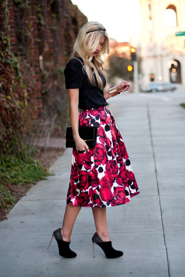 Pink & Black Floral