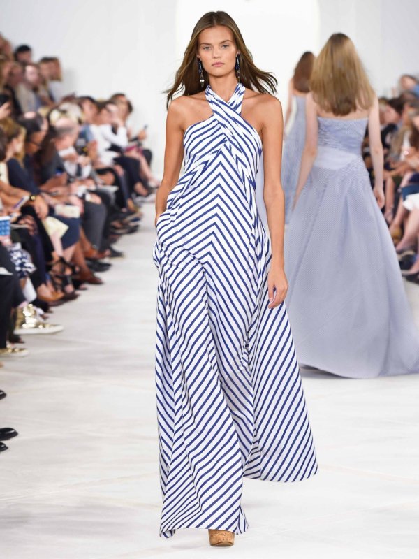 Diagonally Striped Maxidress