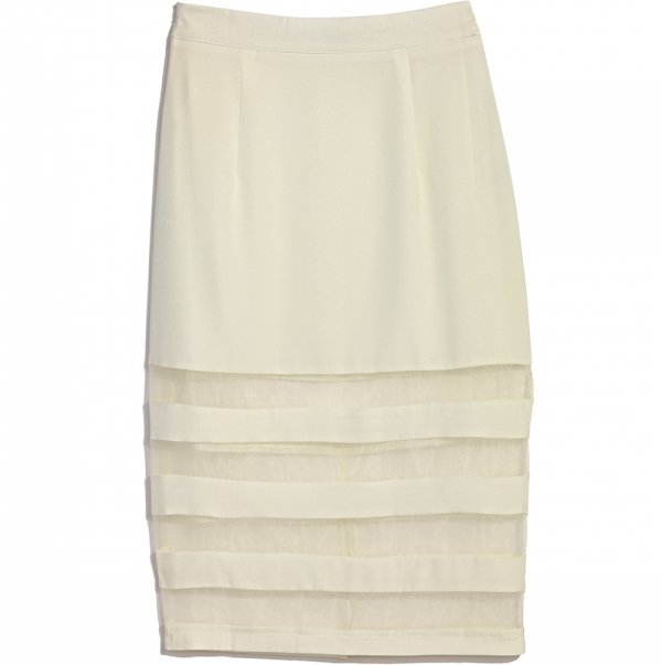 MARSHALLS Cream Mesh Skirt
