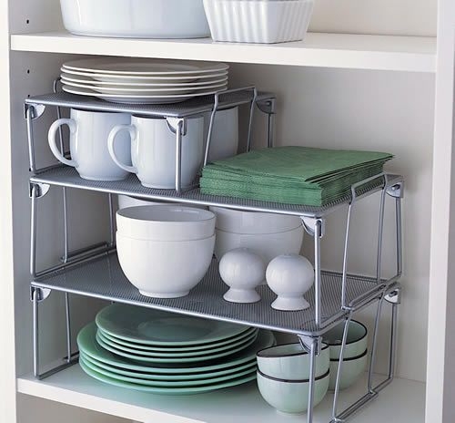 Install Some Cabinet Shelf Risers to Maximize Space