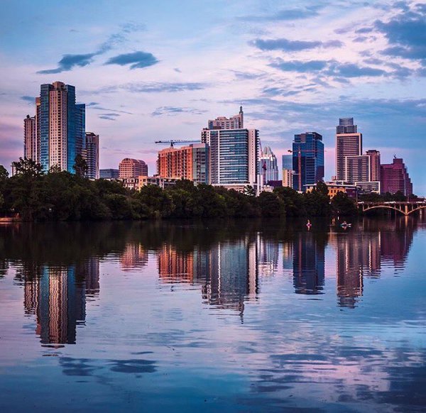 reflection, skyline, cityscape, city, sky,