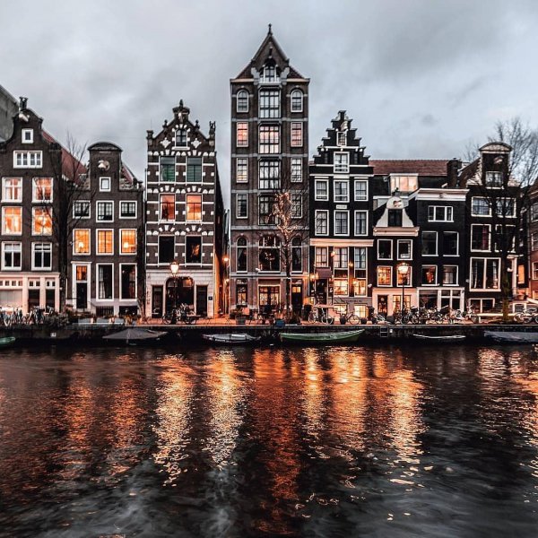 waterway, reflection, water, canal, city,