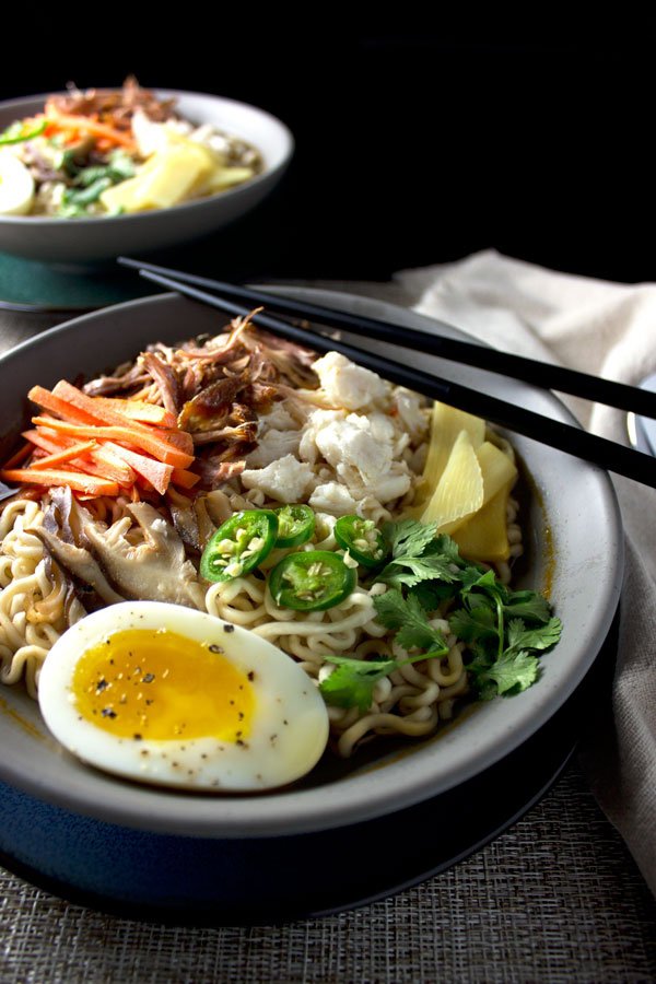 Shred Leftover Meat and Toss It into Cooked Ramen