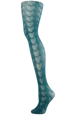 Topshop Teal Dotty Heart Tights