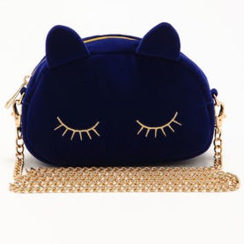 Sapphire Blue Cat Clutch