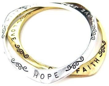 Triangular Hope Love Faith Letter Bangle