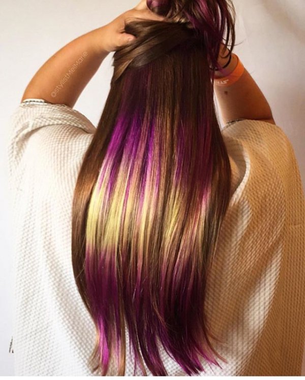 hair, pink, hairstyle, hair coloring, purple,