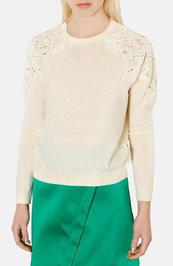 Embroidered Shoulder KNit Sweater