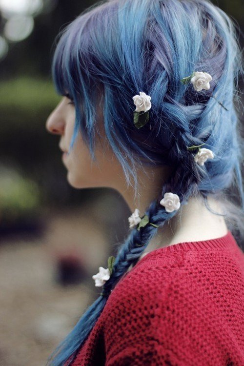 Something about Blue Hair and Flowers...