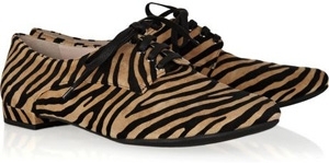 Miu Miu Zebra Print Suede Brogues