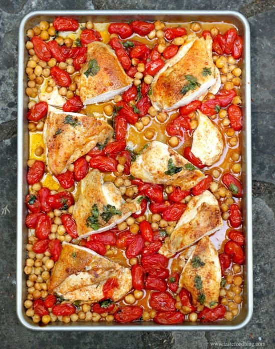 Chicken with Tomatoes and Chickpeas